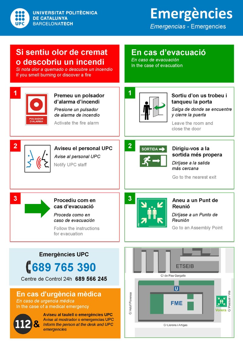 Què fer en cas d'emergència dins de l'edifici