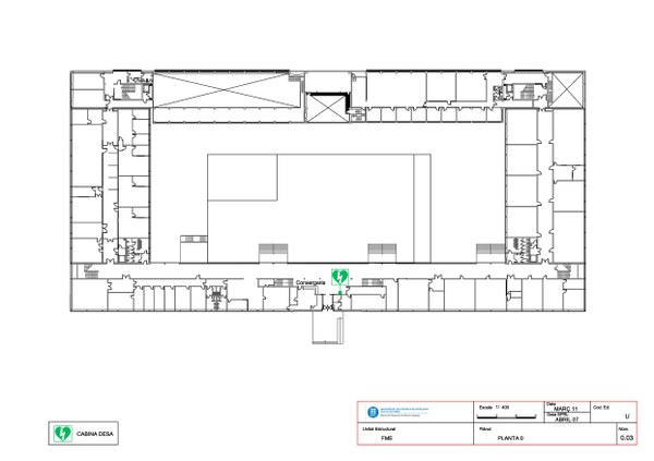 On està situat el desfibril·lador a l'edifici